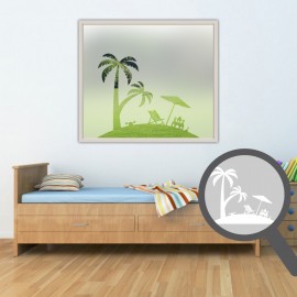 Beach Scene Cut Out Bespoke Custom Frosted Nature Window Film