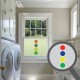 Vertical Multi Coloured Circles Cut Out Bespoke Custom Frosted Window Film