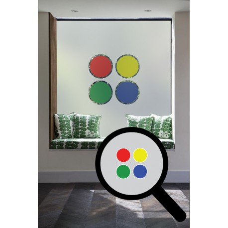 Multi Coloured Circles Cut Out Bespoke Custom Frosted Window Film