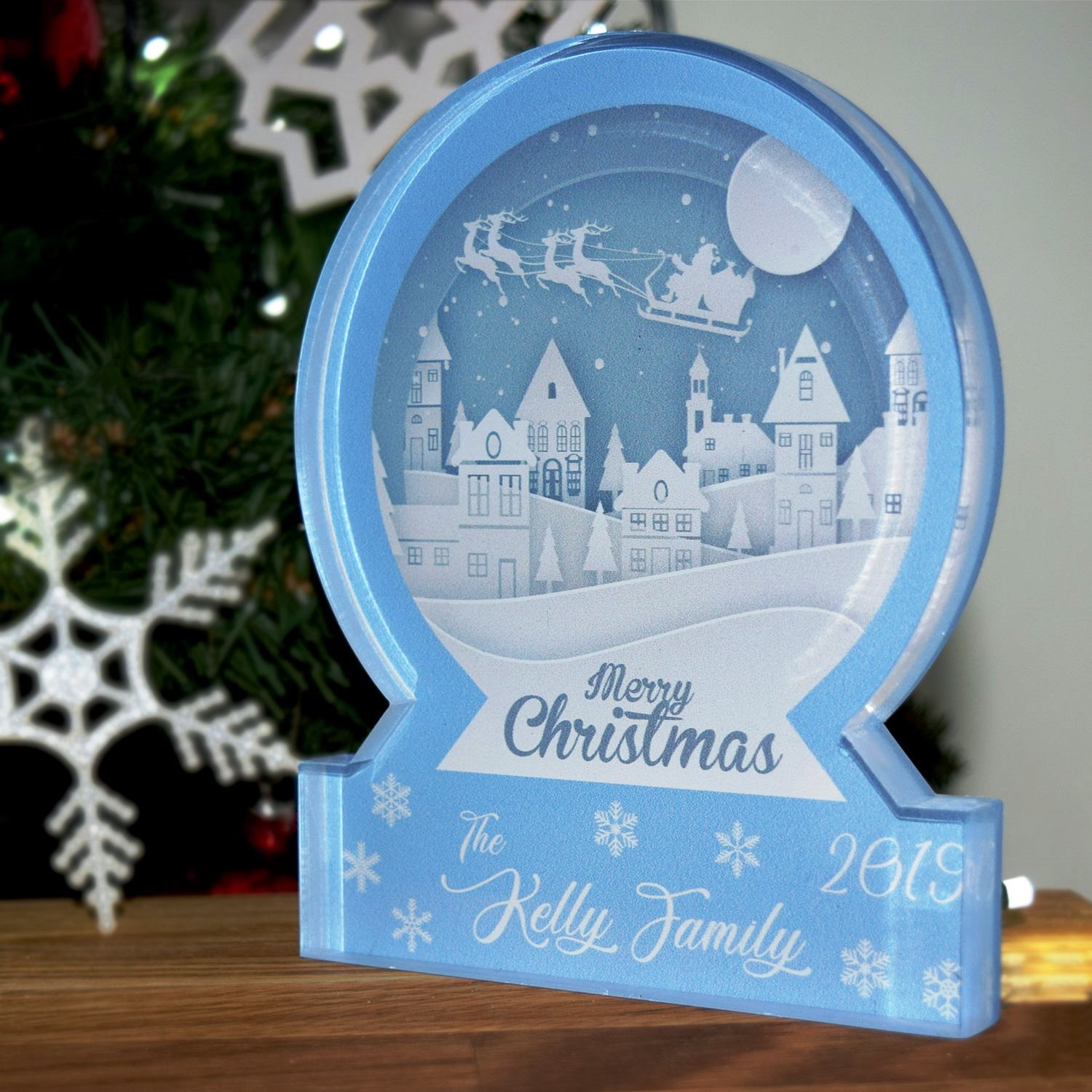 Personalised Quality Snow Globe Family Christmas Ornament