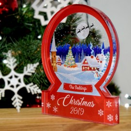 Christmas Village Snow Globe Acrylic Themed Ornament Bespoke Gift