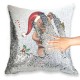 Christmas Bear Magic Reveal Cushion Cover PERSONALISED Sequin Pillow Xmas Gift