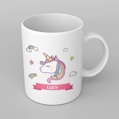 Rainbow Unicorn design PERSONALISED Mug any name, Custom Made