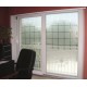 Patterned Decorative White Frosted Window Film - Privacy Frosted Glass Film Large BLOCK pattern