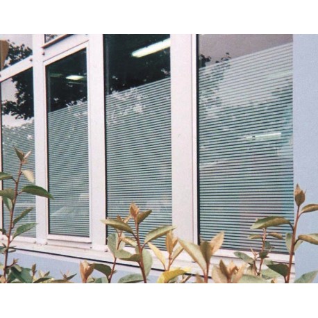 Patterned Decorative White Frosted Window Film - Privacy Frosted Glass Film FR04 4MIL LINE PATTERN