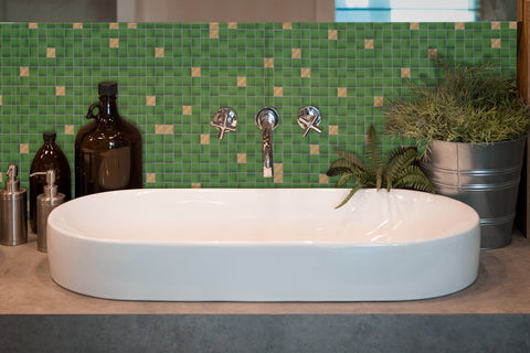 Cover Styl' - Z4 Green Tile Self Adhesive Sticker, Vinyl Window Wall Door Furniture Covering