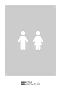Transitional Style Male & Female Symbol Cut Out Bespoke Custom Frosted Window Film