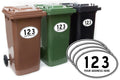 Custom Personalised Oval Wheelie Bin Number and Road Name 4 pack