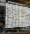Patterned Decorative White Frosted Window Film - Privacy Frosted Glass Film CUBIC / SQUARE PATTERN