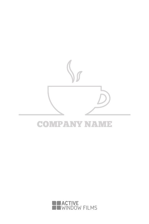 C5 - Personalised cafe sign, vinyl cut window sticker, contour cut, for commercial windows/glass or walls.
