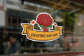 G10 - Bespoke valentines roses sign window sticker, a high quality, vinyl sticky plastic decal, Commercial Window Glass Stickers