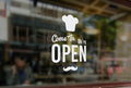 BK4 - Bespoke bakery open sign, vinyl cut window sticker, contour cut, for commercial windows/glass or walls.