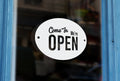 LS6 - Bespoke grocery store open sign, vinyl cut window sticker, contour cut, for commercial windows/glass or walls.