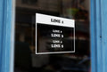 LS15 - Bespoke business hours & opening hours, vinyl cut window sticker, contour cut, for commercial windows/glass or walls.