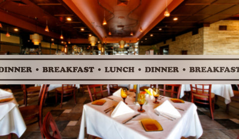 TR1 - Restaurant banner frosted window privacy partition - screening window partition decal.