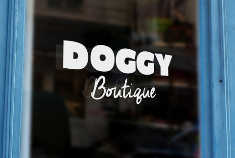 P7 - Bespoke vets / pet shop vinyl cut window sticker, contour cut, for commercial windows/glass or walls.