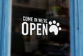 P14 - Bespoke pet shop come in sign, vinyl cut window sticker, contour cut, for commercial windows/glass or walls.
