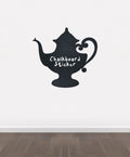 BB17 - Bespoke tea pot chalkboard sticker, beautiful blackboard vinyl cut sticker, self adhesive easy install