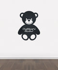 BB18 - Bespoke teddy bear chalkboard sticker, beautiful blackboard vinyl cut sticker, self adhesive easy install