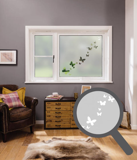 Butterflies cut out, bespoke, custom, frosted animal window film