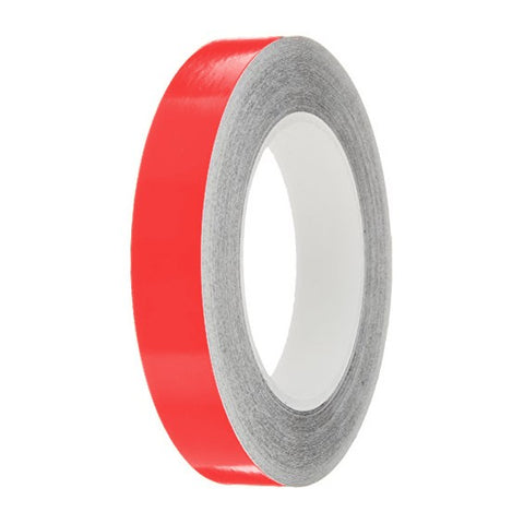 Medium Red Gloss Colour Pin Stripe tapes, 50m roll, sticky self-adhesive, vinyl decal line tape