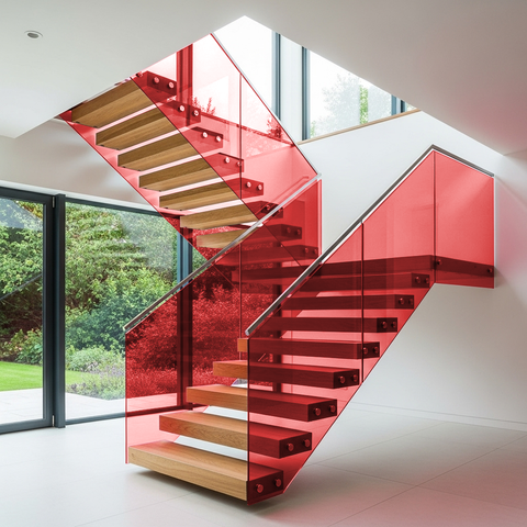 Red 34 Transparent Colourful Window Film Optically Clear Tint