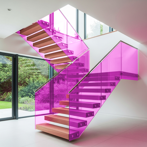 Pink 50 Transparent Colourful Window Film Optically Clear Tint