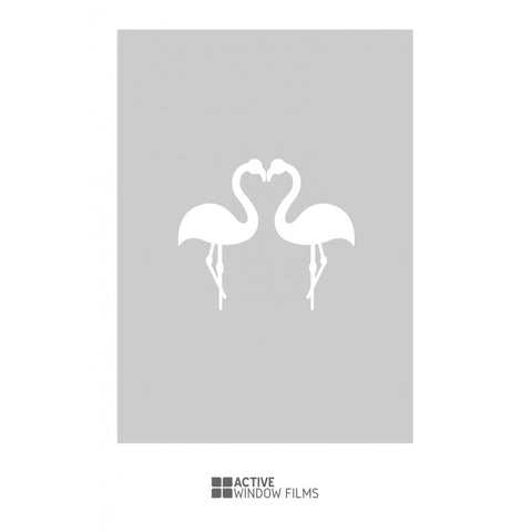 Flamingo heart cut out, bespoke, custom, frosted home window film