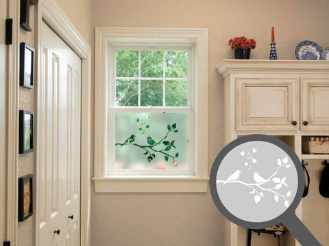 Singing birds cut out, bespoke, custom, frosted kitchen window film