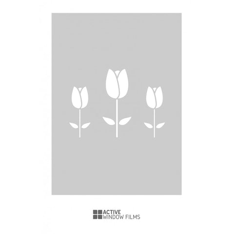 Tulips cut out, bespoke, custom, frosted home window film