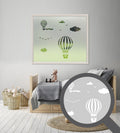 Hot air balloon scene cut out, bespoke, custom, frosted childrens window film
