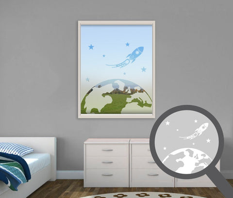 Spaceship Cut Out Bespoke Custom Frosted Children Window Film