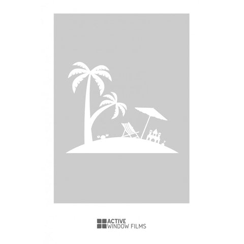 Beach Scene Cut Out Bespoke Custom Frosted Nature Window Film