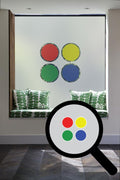 Multi Coloured Circles Cut Out Bespoke Custom Frosted Window Film
