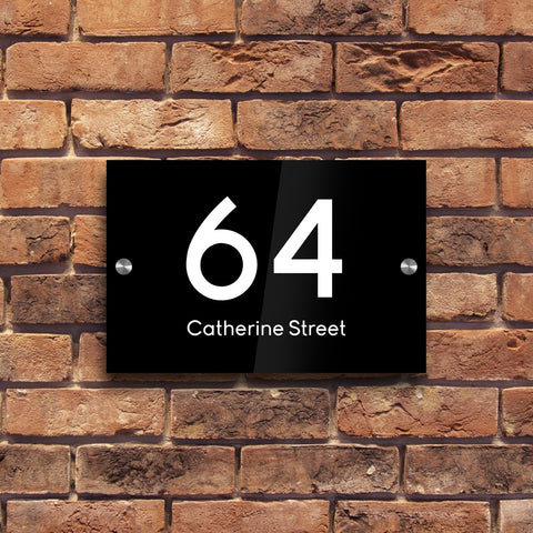 Bespoke House Sign, Personalised Laser Cut, Custom Engraved Front Door Acrylic, Number Plaque  15cm x 10cm Rectangle
