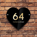 Bespoke House Sign, Personalised Laser Cut, Custom Engraved Front Door Acrylic, Number Plaque  15cm x 15cm Heart