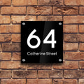 Bespoke House Sign, Personalised Laser Cut, Custom Engraved Front Door Acrylic, Number Plaque  15cm x 15cm Square