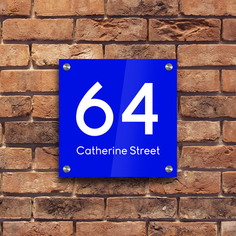 Bespoke House Sign, Personalised Laser Cut, Custom Engraved Front Door Acrylic, Number Plaque  15cm x 15cm Square