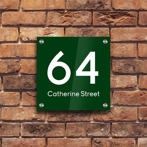 Bespoke House Sign, Personalised Laser Cut, Custom Engraved Front Door Acrylic, Number Plaque  15cm x 15cm Square