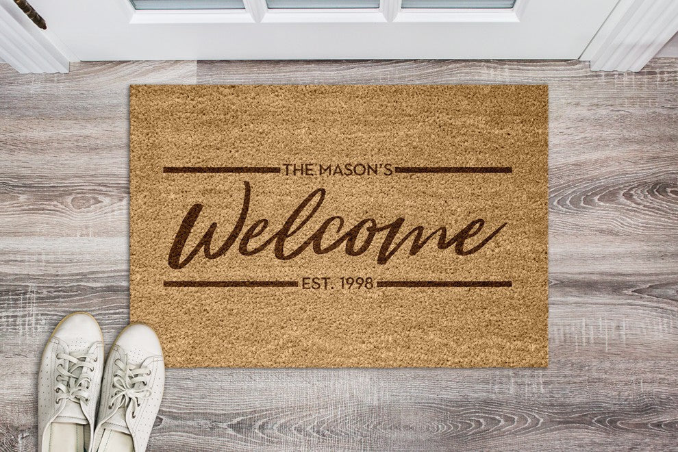 Personalised Quality Genuine Coir Door Welcome Mat – Active Window Films
