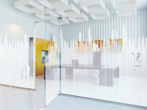 Manhattan skyline window film white Line Pattern, Decorative Patterned Window Film,