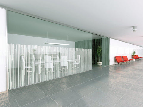Bamboo Screen Style, White Designer Pattern Window Film