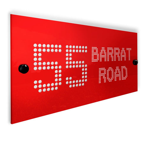 3D Acrylic Contemporary ‘Hole Punched’ Door Number / House Plaque (Rectangle)