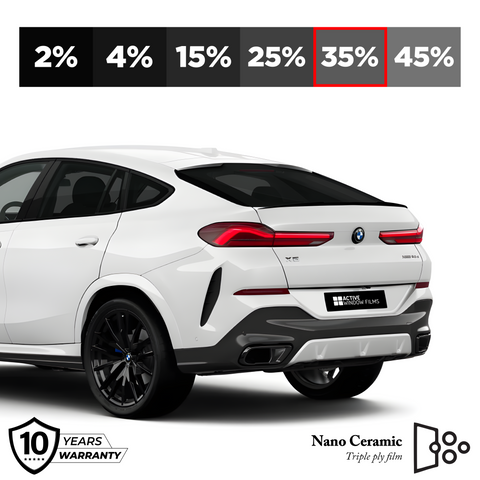 Black Crystal 35%  Twin Ply, Metalized Car Privacy Window Tint