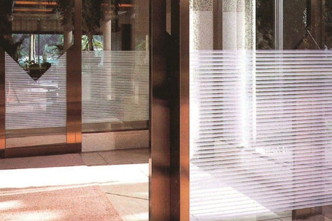 Patterned Decorative White Frosted Window Film - Privacy Frosted Glass Film SIRI LINE PATTERN