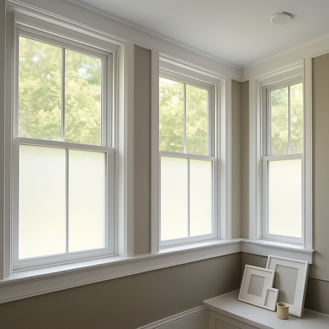 Bubble Free Privacy Frosted Window Glass Film Bespoke Made to Measure Custom Cut