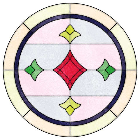 Edwardian Geometric Stained Glass Window Film – Made to Measure