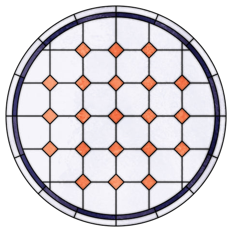 Late Victorian Diamond Lattice Stained Glass Window Film – Made to Measure