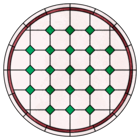 Late Victorian Diamond Lattice Stained Glass Window Film – Made to Measure