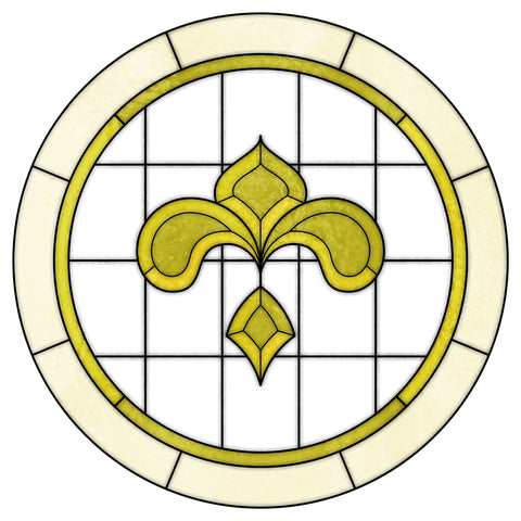 Art Nouveau Leaf Motif Stained Glass Window Film – Made to Measure